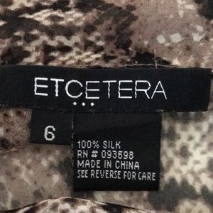 Etcetera Tops - Etcetera python silk blouse Etcetera Tops - Etcetera python silk blouse